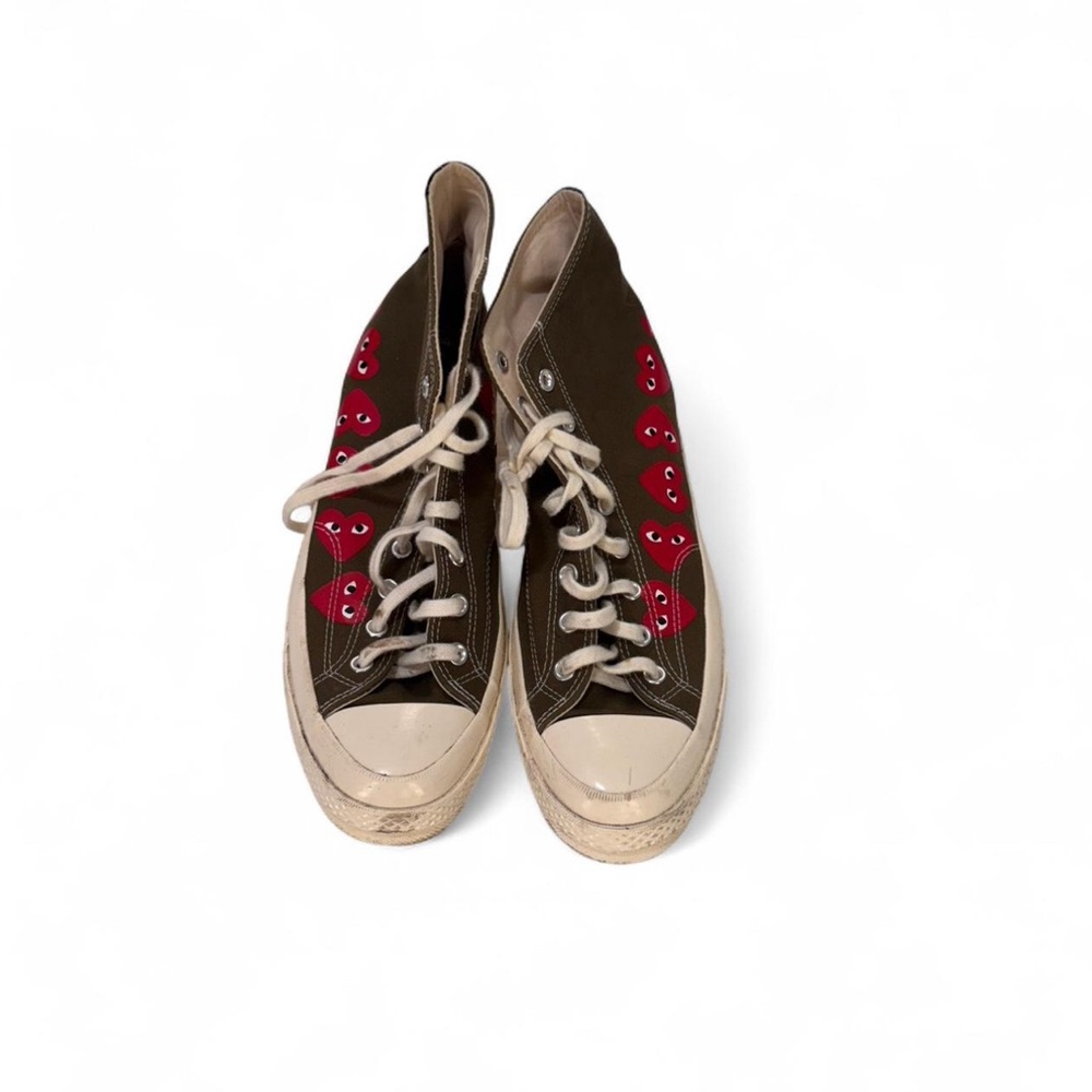 Comme des Garcons Converse Brown and Red High-Top Sneakers